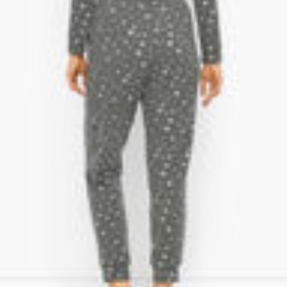 T by Talbots Gray Joggers with Stars Ribbon Tie Petite M - Picture 10 of 10